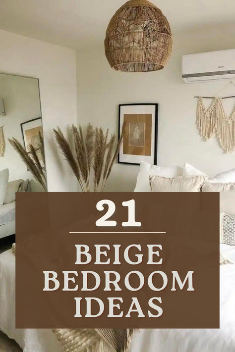 Beige is reigning supreme in bedrooms, living rooms and beyond, but there’s a misconception that beige is bland and boring in an interior, with no personality and devoid of colour. So, I promise, these 21 beige bedroom ideas for your home aren’t even a little bit boring. Bedroom Ideas With Tan Walls, Beige Colour Bedroom Ideas, Cozy Bedroom Dk Wood Bed Beige Walls, Beige Colour Bedroom, Beige Wall Bedroom Ideas, Biege Colour Walls Bedroom, White Beige Brown Bedding, Soft Beige Duvet Cover Bedding, Light Brown Bedrooms