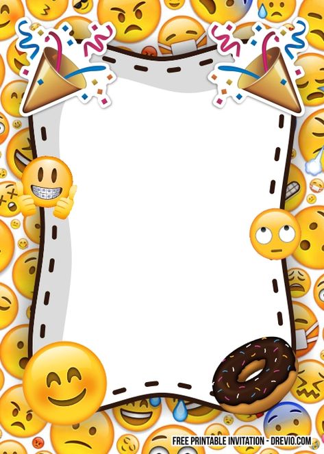 Emoji Photo Booth, Emoji Invitations, Emoji Birthday Invitations, Emoji Balloon, Free Emoji, Emoji Birthday Party, Invitation Card Birthday, Emoji Party, Emoji Birthday