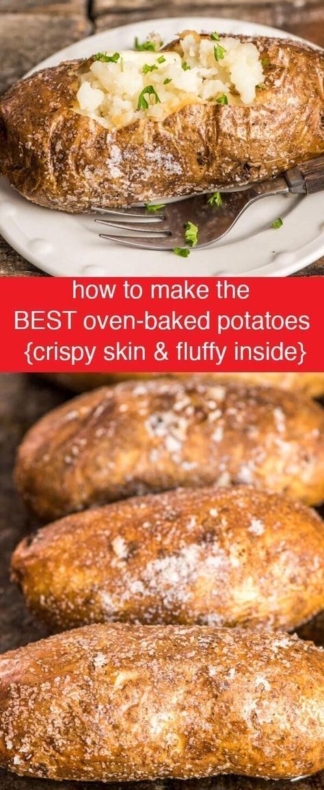 Best Oven Baked Potatoes, Oven Baked Potatoes, Best Baked Potato, Perfect Baked Potato, Potatoes In Oven, Baked Potato Recipes, Best Oven, Potato Recipes Side Dishes, Classic Kitchen