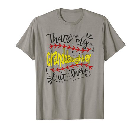 PRICES MAY VARY. Are you a grandma or grandpa proud of your granddaughter? Grab this funny softball tee to support your little catcher pitcher or batter at school game Lightweight, Classic fit, Double-needle sleeve and bottom hem Cute Grandma, Softball Tees, Women Baseball, Personalized Baseballs, Heart Tee, Family Tees, Baseball Women, T Shirt Image, Grandma And Grandpa