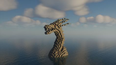 Dragon Head Minecraft Build, How To Build A Dragon In Minecraft, Minecraft Head Statue, Minecraft Dragon Head Build, Dragon Head Minecraft, Dragon Statue Minecraft, Minecraft Dragon Statue, Minecraft Statue, Minecraft Dragon