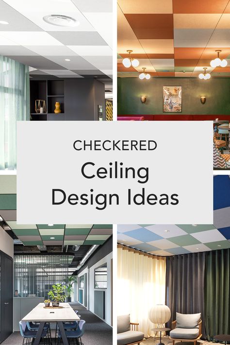 A blog article about checkered ceiling design ideas Suspended Ceiling Tiles, Restaurant Tiles, Ceiling Tile, Ceiling Tiles, Color Tile, Room Set, Ceiling Design, Interior Design Inspiration, Color Matching