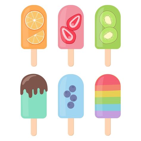 Ice cream set with fruits and berries ve... | Premium Vector #Freepik #vector #popsicle #ice-cream-illustration #ice-cream-cartoon #ice-cream Printable Ice Cream Template, Popsicle Cartoon, Popsicle Illustration, Rainbow Ice Lollies, Popsicles Illustration, Ice Cream Cone Drawing, Ice Cream Template, Printable Ice Cream, Business Card Red