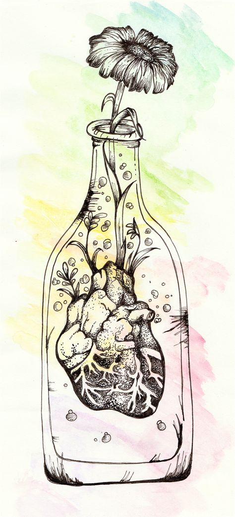 Note In A Bottle Drawing, Bottled Emotions Tattoo, Bottled Up Emotions Tattoo, Bottled Up Emotions Art, Message In A Bottle Drawing, Bottle Of Tears, Hope Drawing, Bottling Up Emotions, Drawing And Watercolor