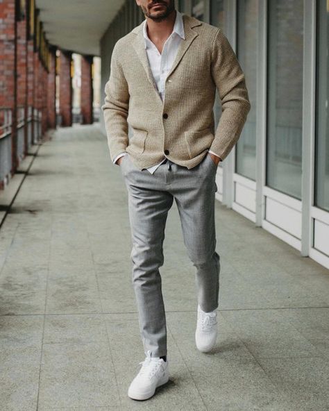 Follow fashionvanity for more style inspiration. Men Sneaker Outfit, Smart Casual Fall Outfits Men, Mens Business Professional Outfits, Men’s Office Business Casual, Men’s Office Fashion, Smart Casual Menswear Work, Business Casual Men Fall, Men Office Outfit Business Casual, Business Outfit Men