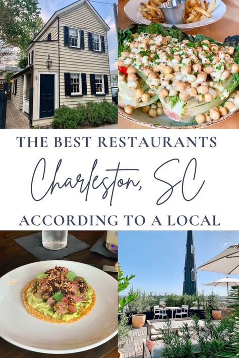 Charleston, SC Best Restaurants according to a local. Read the full post for all the best restaurants and what to order at each place! Charleston South Carolina Restaurants, Restaurants In Charleston Sc, Charleston Sc Restaurants, Charleston Itinerary, Charleston Food, Charleston Travel Guide, Charleston Restaurants, Charleston Vacation, South Carolina Vacation