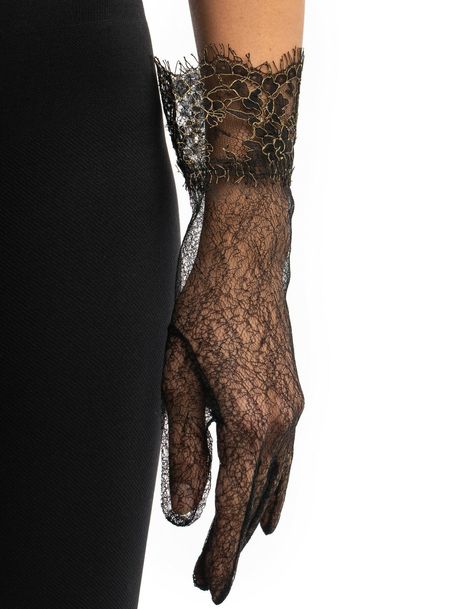 Aishan Gloves II feature black limited web lace and black & gold Valencienne lace on the wrists. The gloves guarantee a sophisticated aesthetic when matched with dark blouse or golden necklace.DETAILS Black lace 100% polyamide Valencienne Nylon Lace with Lurex gold One size Spot clean with a damp cloth Carefully handmade in Baku, finished in London Black Victorian Gloves, Lace Gloves Black, Handmade Gloves, Lace Gloves Aesthetic, Aesthetic Gloves, Victorian Gloves, Black Lace Gloves, Gloves Aesthetic, Short Gloves