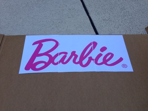 Barbie sign printed on 3 sheets of letter sized paper, I got the Barbie sign off the internet Barbie Sign, Malibu Barbie, Toddler Fun, Sign Off, Sign Printing, Letter Size, Party Decoration, Decoration Ideas, Letter Board