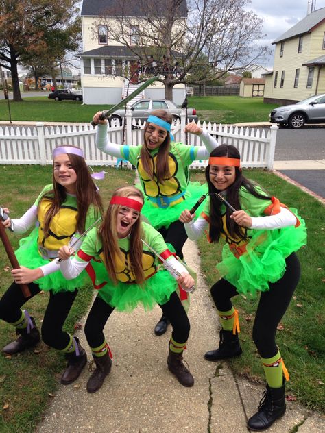 4 People Halloween Costumes, Teenage Mutant Ninja Turtles Halloween Costume, 4 Person Halloween Costumes, Teenage Mutant Ninja Turtles Costume, Funny Group Halloween Costumes, Girl Group Halloween Costumes, Costumes For Teenage Girl, Best Group Halloween Costumes, Cute Group Halloween Costumes