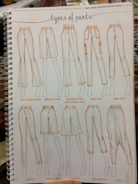 Giftjap Patterns, Top Model Drawing Ideas, Pants Design Drawing, How To Draw Shorts, Illustration Fashion Design Sketches, How To Draw A Dress, Pants Illustration, Fashion Design Classes, Fashion Design Books