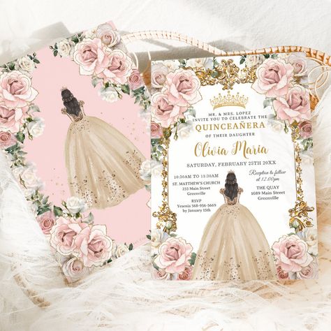 Quinceañeras Ideas, Quince Invites, Invitations Quinceanera, Debut Invitation, Quinceañera Ideas, Quince Invitations, Hair Fair, Dress Quinceanera, Quinceanera Invitation