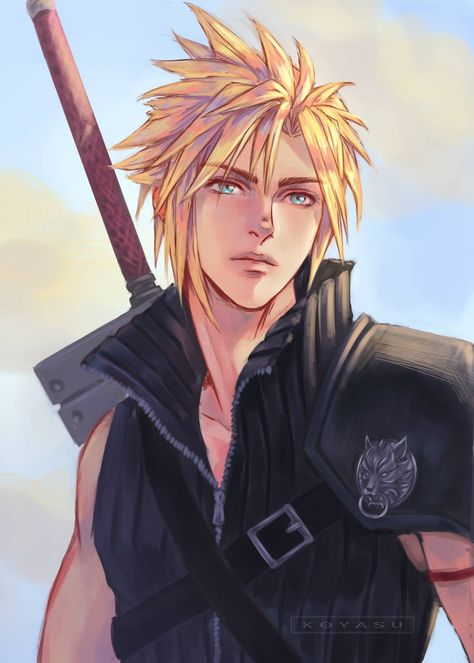 Cloud by KoyasuKo on DeviantArt Cloud Strife Wallpapers, Cloud Strife Character Design, Cloud Strife Fanart, Final Fantasy Xvii, Cloud Strife Art, Dragons Pictures, Cloud Strife Dress Fanart, Cloud Strife Hot Fan Art, Final Fantasy Sephiroth