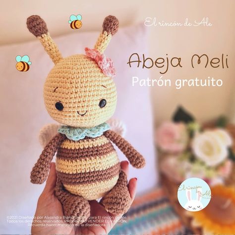 Crochet Animal Amigurumi, Crochet Bee, Crochet Poncho Patterns, Crochet Animals Free Patterns, Crochet Baby Toys, Crochet Amigurumi Free Patterns, Crochet Amigurumi Free, Wool Crafts, Macrame Design