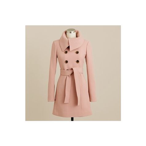 Double-Cloth Ingenue Coat by J.Crew Ingenue Natural, Pink Winter Coat, Pink Peacoat, Cute Coats, Spring Capsule, Pink Coat, Double Breasted Coat, Outerwear Women, Capsule Wardrobe