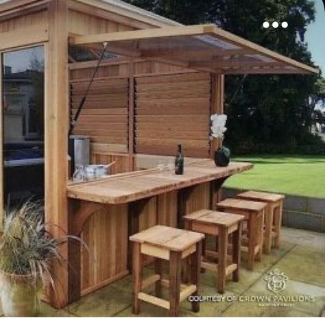 Backyard Bar And Grill Ideas, Happy Hour Aesthetic, Modern Outdoor Bar, Backyard Bar And Grill, Outdoor Tiki Bar, Bbq Shed, Grill Ideas, Outdoor Grill Station, Patio Grill