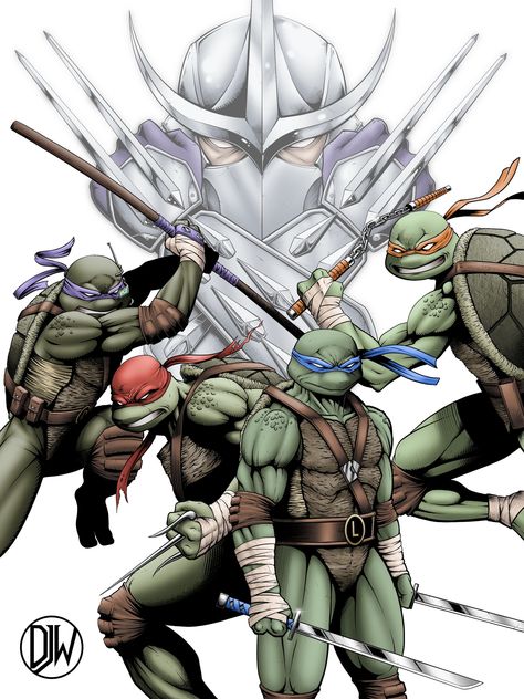 TMNT (Color), DJW Art Tmnt Line Art, Tmnt Fan Art, Independent Comics, Mortal Kombat Tattoo, Teenage Mutant Ninja Turtles Artwork, Using Procreate, Ninja Turtles Artwork, Tmnt Artwork, Tmnt Art