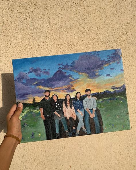 Faceless Portrait Painting Canvases, Graduation Painting Ideas Canvases, Family Painting Ideas Canvases, Best Friend Painting Ideas, Faceless Painting, Couples Canvas Painting, Friend Painting, Peace Illustration, Painting Canvases