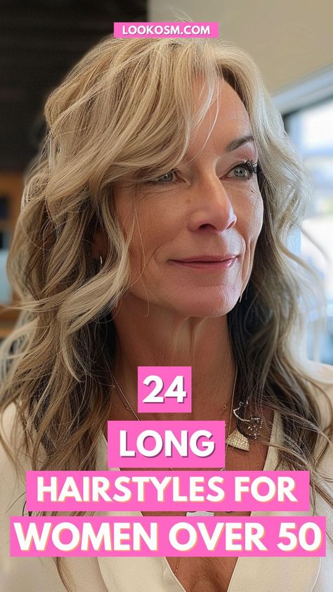 24 Long Hairstyles for Women Over 50 to Look Younger Long Curly Hair For Women Over 50, Over 50 Hairstyles For Women Long, 50 Year Old Long Hairstyles, Long Hair For 50 Year Old Women, Long Hair Styles With Layers For Over 50, Long Hairstyles For Women Over 50, Long Hair 50 Year Old Women, Long Hair Styles For 50+ Women, Long Hair Over 50 Older Women