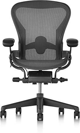 Herman Miller Aeron Chair, B, Graphite - Herman Miller Aeron, Aeron Chair, Herman Miller Aeron Chair, Herman Miller Chair, Office Desk Chairs, Desk Chairs, Hans Wegner, Home Office Desk, Office Desk Chair