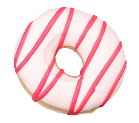 Strawberry Iced Doughnut Top Strawberry Frosted Donut, Strawberry Icing, Strawberry Frosting, Faux Food, Pink Icing, Glazed Donut, Food Props, Krispy Kreme, Donut Glaze