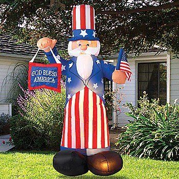 Giant Airblown Uncle Sam Yard Decoration  Inflatable July 4th Lawn Decor * You can find out more details at the link of the image. (This is an affiliate link) #GardeningAccessories Patriotic Display, God Bless America Sign, Fourth Of July Decorations, Halloween Outdoor, 4th Of July Celebration, Outdoor Holiday Decor, Uncle Sam, Outdoor Decorations, Lawn Decor