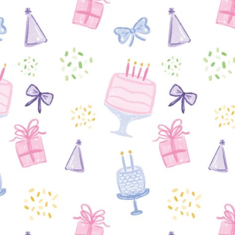 Easter Seamless Pattern, Birthday Border Design, Birthday Pattern, Blue Fireworks, Cute Happy Birthday, Party Pattern, Birthday Wallpaper, Pink Cowgirl, Christmas Baby Shower