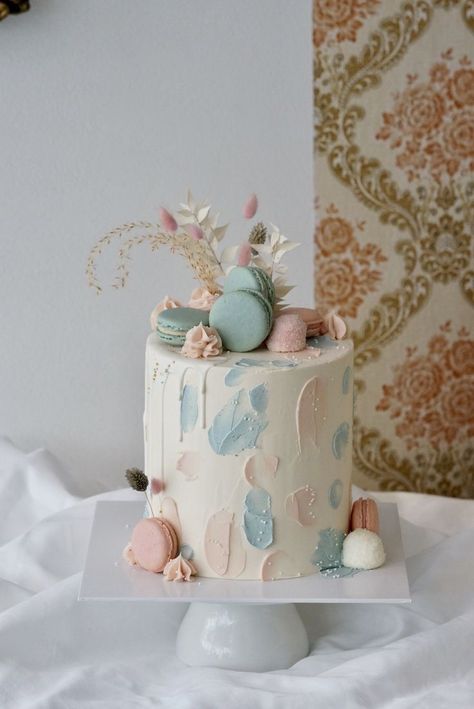 Gender Reveal Cake Ideas Boho, Modern Gender Reveal Cake, Gender Reveal Cake Buttercream, Gender Reveal Cake Neutral, Gender Torte, Boho Gender Reveal Cake, Pastel Gender Reveal Party, Neutral Gender Reveal Cake, Gender Reveal Torte