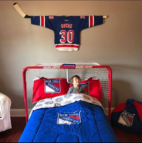 Hockey Kids Room, Boys Hockey Bedroom, Rooms For Boys, Hockey Bedroom Decor, Hockey Themed Room, Hockey Nursery, Hockey Room Decor, Hockey Bedroom, Hockey Room