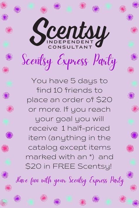 Scentsy Relaunch Party, Scentsy Marketing Ideas, Scentsy Sample Ideas Bags, Scentsy Post Ideas, Scentsy Ideas Printables, Scentsy Graphics, Scentsy Hostess, Scentsy Hacks, Scentsy Samples