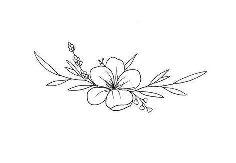 Dainty Flower Tattoo Designs, Tattoo Ideas Floral Simple, Simple Flower Tattoo Outline, Single Flower Tattoo, Upper Thigh Tattoo, Simple Flower Tattoo, American Traditional Tattoo Ideas, Traditional Tattoo Ideas, Tattoo Background