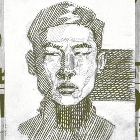 #asian #portrait #sketch #male #model #face #hatching Asian Sketch Face, Draw Asian Face, Expressive Self Portrait Drawing, Asian Portrait Drawing, Asian Men Drawing, Asian Drawing Sketch, Asian Face Drawing, Asian Man Drawing, Drawing Asian Faces