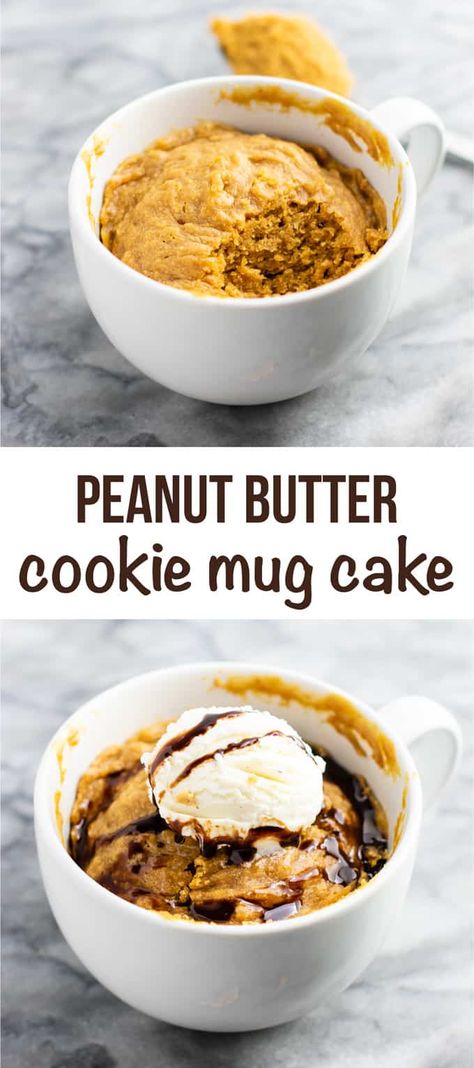 Microwave peanut butter cookie in a mug – gluten free dairy free, and refined sugar free! This tastes amazing and is so good with ice cream! #dessert #glutenfree #dairyfree #mugcake #peanutbuttercookie #peanutbuttermugcake Dietary Recipes, Flourless Mug Cake, Microwave Desserts, Microwave Mug Recipes, Chocolate Chip Mug Cake, Butter Muffins, Peanut Butter Mug Cakes, Chip Mug, Cookie In A Mug