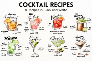 Cocktail Cards, Black And White Text, Sugar Cubes, Espresso Martini, Kawaii Food, Negroni, No Background, Ginger Beer, Moscow Mule