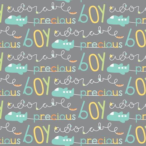 precious boy fabric by misstiina on Spoonflower - custom fabric Colorful Typography, Baby Soft Toys, Organic Cotton Knit Fabric, Fabric Swatch, Baby Scrapbook, Custom Printed Fabric, Cold Weather Accessories, Minky Fabric, Jersey Knit Fabric