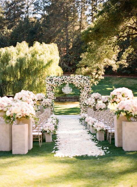 The Aisle Guide | Over-the-Top Floral Wedding Arch Floral Wedding Arch, Aisle Planner, Romantic Wedding Receptions, Romantic Outdoor Wedding, Wedding Reception Ideas, Napa Valley Wedding, Outside Wedding, Salou, Glamorous Wedding