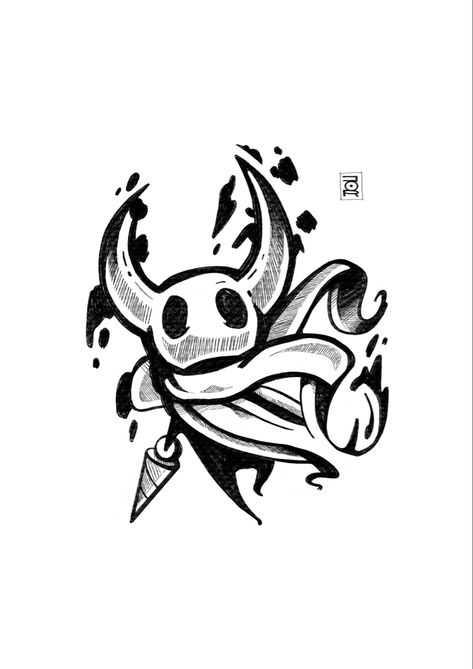 Hallow knight tattoo Hollow Knight Tattoo Ideas, Hollow Knight Drawing, Change Tattoo Ideas, Knight Tattoo Design, Knight Tattoos, Hallow Knight, Knight Drawing, Team Cherry, Nerd Tattoo