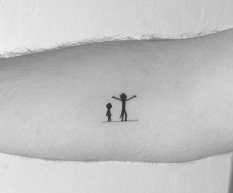 Cute Rick And Morty Tattoo, Rick And Morty Tattoo Black And White, Tattoo Ideas Rick And Morty, Small Rick And Morty Tattoos, C 137 Tattoo, Simple Rick And Morty Tattoo, Rick And Morty Flash Tattoo, Rick Morty Tattoo, Rick And Morty Tattoo Design