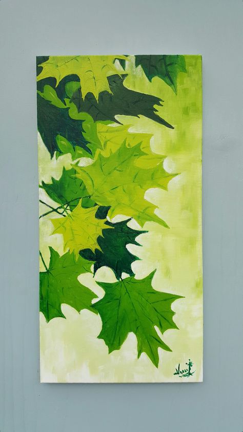 Leaves Painting, Leaves Art, Vine Leaves, Africa Art, Flowering Vines, Maple Leafs, Leaf Art, Painting On Canvas, Flower Painting