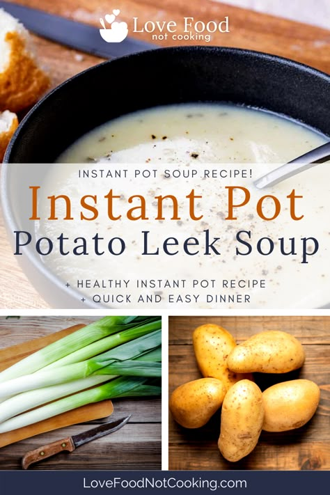 Leek Potato Soup, Cooking Pictures, Creamy Potato Leek Soup, Cooking Illustration, Leek Potato, Leeks Soup Recipes, Instant Pot Soups, Vegetarian Instant Pot, Cooking Photography