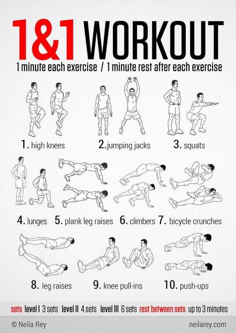 Some quick no equipment workouts that helped me. I haven't seen them in a long time so here you go. The rest can be found here: http://neilarey.com/workouts.html - Imgur Workouts Without Equipment, Intense Ab Workout, Trening Sztuk Walki, Insanity Workout, Best Cardio Workout, Best Cardio, Cardio Training, At Home Workout Plan, Weekly Workout