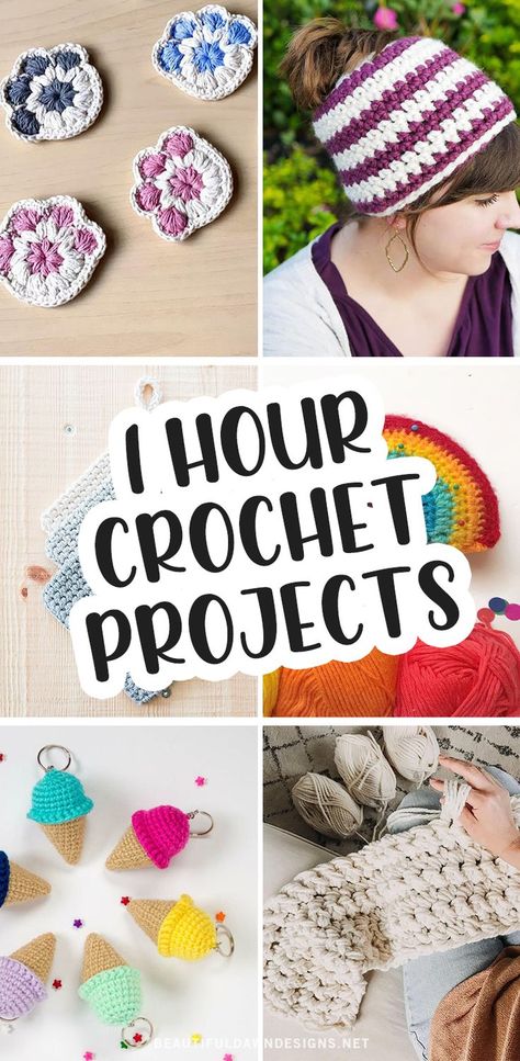 Free One Hour Crochet Patterns, Very Quick Crochet Projects, Easy Scrap Yarn Crochet Projects, Crochet Projects Without Stuffing, Crochet In An Hour, Crochet Bus Driver Gift, Fastest Crochet Projects, Begginers Crochet Projects Easy Patterns, Coolest Crochet Projects