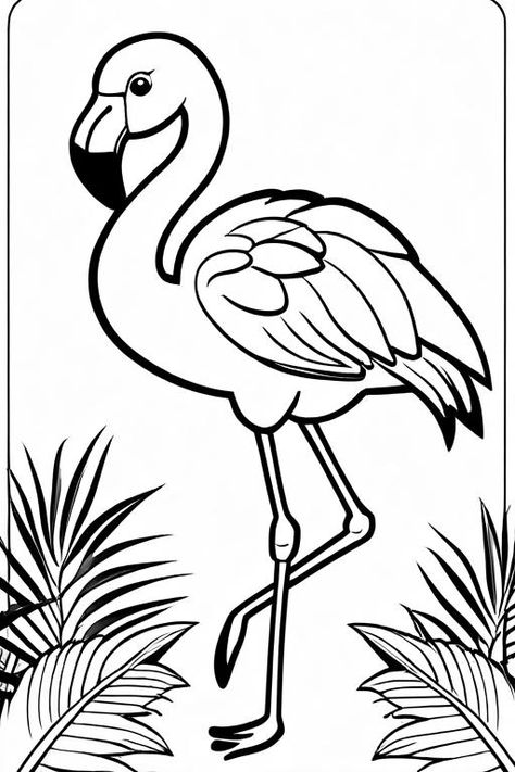 "Add a splash of color with 10 flamingo coloring pages! Perfect for young artists, these pages feature the elegance and vibrant hues of flamingos." Flamingo Coloring Page Free Printable, Flamingo Crafts For Kids, Flamingos Drawing, Flamingo Drawing, Flamingo Coloring Page, Alphabet Flash Cards Printable, Monkey Coloring Pages, Print Sketch, Lion Coloring Pages