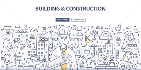 Building and Construction Doodle Concept by koctia Doodle vector illustration of construction contractor with architectural plans in hand. Building and construction services concept Mural Art Design, Building And Construction, Doodle Vector, Construction Contractors, Building Illustration, Architecture Design Sketch, Hand Building, Vector Graphics Design, House Illustration