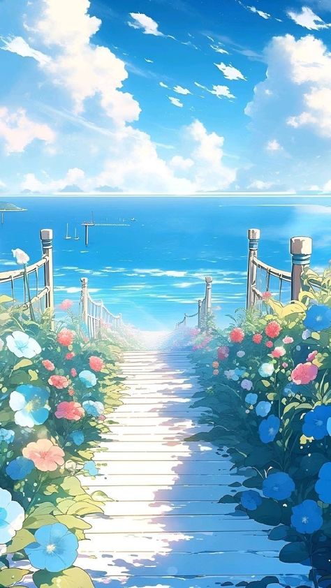 Anime Summer Wallpaper, Amazing Places To Visit, Background Drawing, Photography Images, Watercolor Wallpaper, Pretty Wallpapers Backgrounds, You Dream, Dreamy Art, Anime Scenery Wallpaper