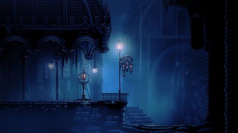 Hollow Knight Background Art, City Of Tears Hollow Knight, Hollow Knight Screenshots, Hollow Knight Background, Avatar Moodboard, City Of Tears, Norse Folklore, Cat Game, Kitty Games