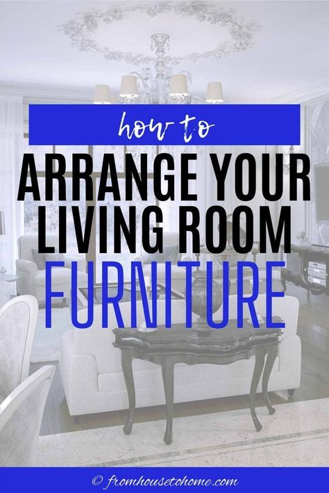 Learn to make the best use of your space with these furniture arrangement tips and living room layouts...even if it has a fireplace and a TV. #fromhousetohome #livingroomlayouts #livingroom #homedecorideas  #decoratingtips Focal Point Living Room, Living Room With Large Windows, How To Arrange Furniture, Contemporary Family Rooms, Room With Large Windows, Living Room Design Layout, Room Layout Design, Tv Fireplace, Arrange Furniture