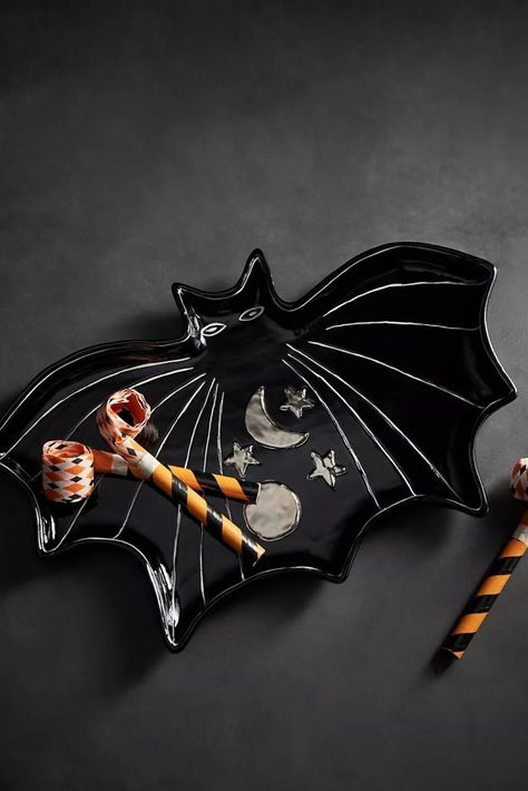 Anthropologie Halloween Decor, Francesca Kaye, Halloween Magic, Halloween Items, Clay Art Projects, Colorful Party, Halloween Bats, Clay Projects, Air Dry Clay