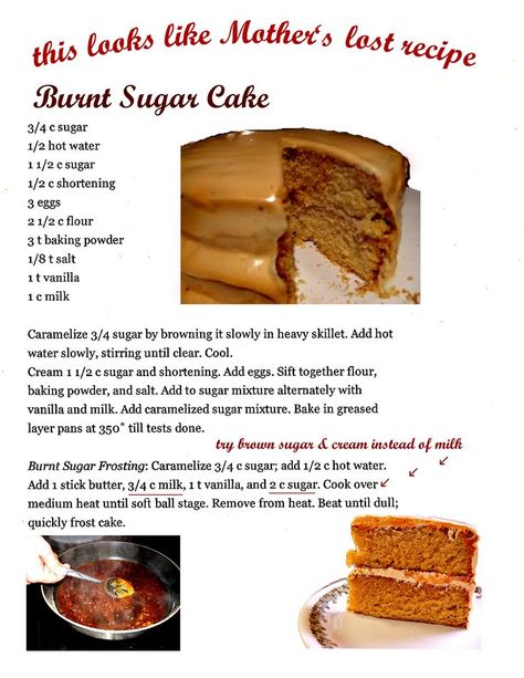 Burnt Sugar Cake | Burnt sugar cake, Cake recipes, Bread recipes sweet Burnt Cinnamon Cake, Burnt Sugar Frosting, Burnt Sugar Cake Recipe, Caramel Cake Filling, Burnt Sugar Cake, Scrumdiddlyumptious Recipes, Baking Deserts, Autumn Brunch, Christmas Sweet Recipes