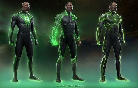 Green Lantern Concepts (John Stewart) by NateHallinanArt.deviantart.com on @deviantART John Stewart Green Lantern, Green Lantern Movie, Captain America Movie, John Stewart, Green Lantern Corps, Stars Wars, Idris Elba, Dc Comics Superheroes, Arte Dc Comics