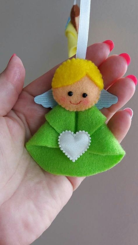 Felting Angel, Felt Angel Ornaments, Christmas Decorations Sewing, Diy Felt Christmas Ornaments, Felt Angel, Christmas Sewing Projects, Felt Crafts Christmas, Felt Crafts Diy, Christmas Felt